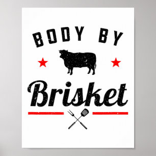 Póster Hombres Funny Cuerpo Bbq Por Parrillada De Brisket