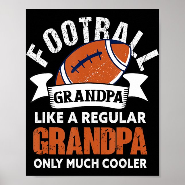 Póster Hombres Fútbol Abuelo Fun Abuelo Americano (Frente)