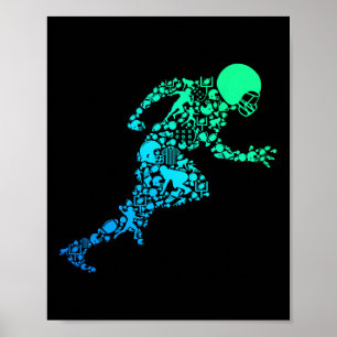 Póster Hombres Futbolistas Estadounidenses