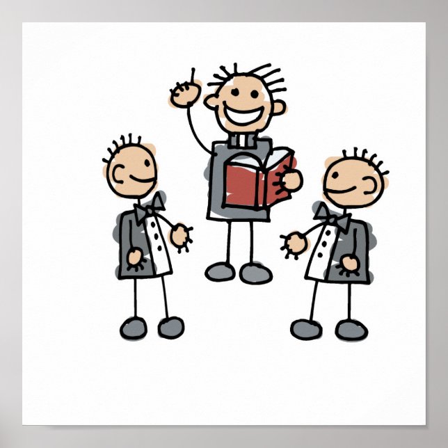 Póster Hombres gay con predicador (Frente)