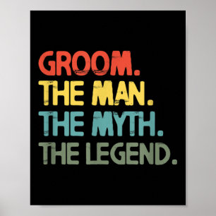 Póster Hombres Groom Boda Bacheler Party Retro Vintage