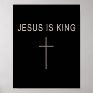 Póster Hombres Jesucristo es Rey Minimalista Fe Cristiana