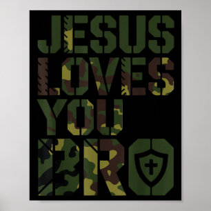 Póster Hombres Jesús te ama hermano niño cristiano gracio