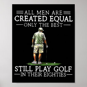 Póster Hombres Juegan Golf Ochenta Funny Golfer Golfing