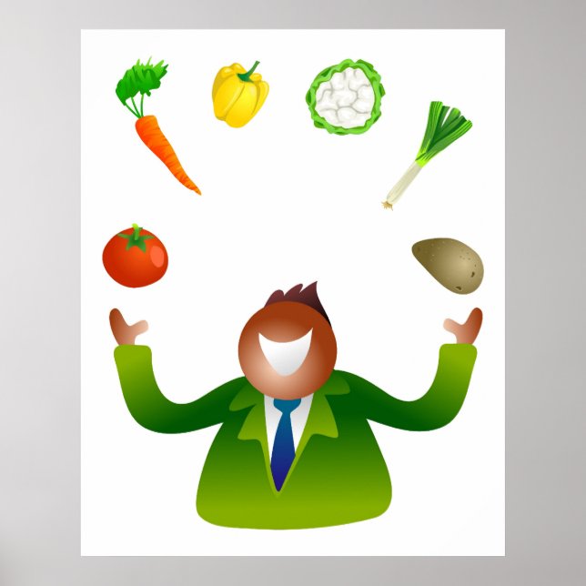 Póster Hombres Jugando Verduras (Frente)