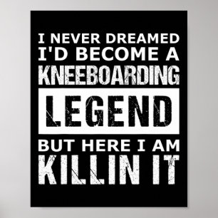 Póster Hombres Kneeboarding Divertido