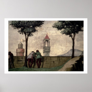 Póster Hombres mirando una pared, de la visita (libres