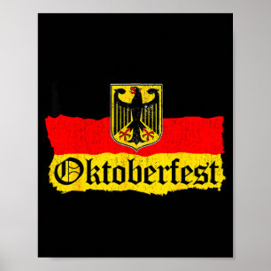 Póster hombres mujeres cerveza alemana bandera alemana vi