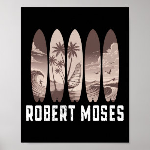 Póster Hombres mujeres de Robert Moses Surfboard Surfing 