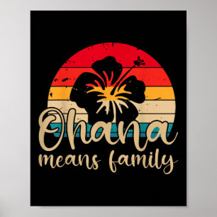 Póster Hombres Mujeres Hawai Ohana significa playa de ver