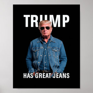 Póster Hombres Mujeres Trump Tiene Grandes Jeans Chiste D