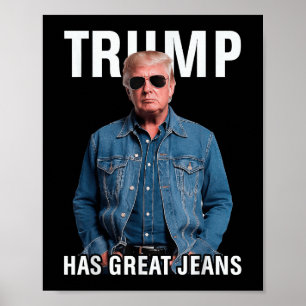 Póster Hombres Mujeres Trump tiene grandes jeans Meme gra
