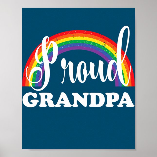 Póster Hombres Orgulloso Abuelo Gay arcoiris orgullo (Frente)