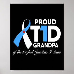 Póster Hombres Orgullosos Abuelo De T1D De La Diabetes De