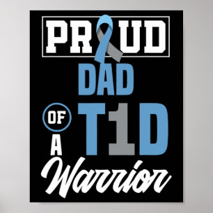 Póster Hombres Orgullosos De Papá De Un Guerrero Del T1d