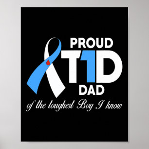Póster Hombres Orgullosos De T1D Papá De Hijo Diabetes Se