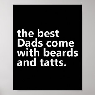 Póster Hombres Papá Barba Y Tatuajes Hombres Tatuajes _ T