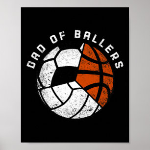 Póster Hombres Papá De Byllers Divertido Voleibol Futboli