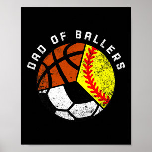 Póster Hombres Papá De Byllers Fun Softbyll Soccer Bysket