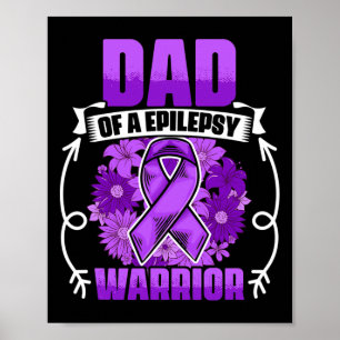 Póster Hombres Papá De Epilepsia Guerrero Epilepsy Sobrev