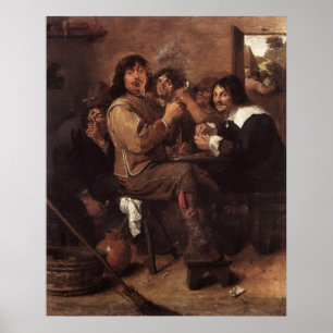 Póster Hombres que fuman de Adriaen Brouwer