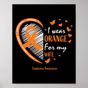 Póster Hombres Que Uso Naranja Para Mi Esposa Leucemia Se