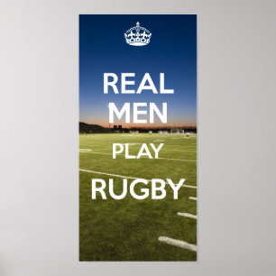 PÓSTER HOMBRES REALES JUGAN RUGBY