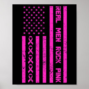 Póster Hombres Reales Rock Cinta Rosa Concienciación sobr