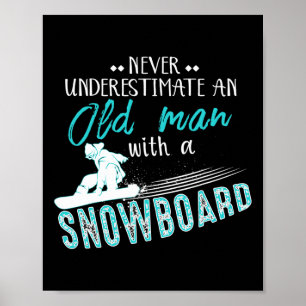 Póster Hombres Regalos De Snowboard Graciosos De Snowboar