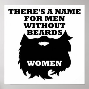Póster Hombres sin barbas cartel divertido