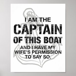 Póster Hombres Soy El Capitán De Este Barco Divertido Emb