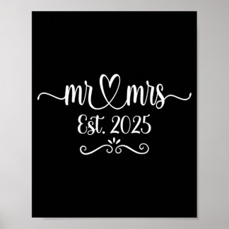 Póster Hombres sr y sra est 2025 casados esposo &amp;