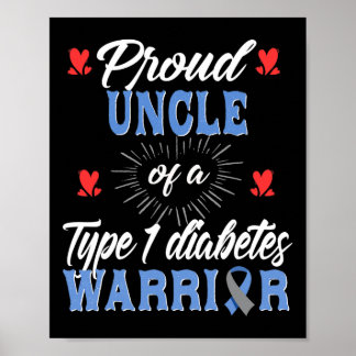 Póster Hombres T1D Orgulloso Tío Diabetes Sensibilización