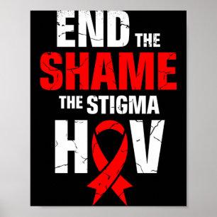 Póster Hombres terminan con la vergüenza el estigma vih s