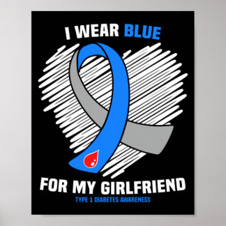 Póster Hombres Usan Azul Para Nieta Diabetes Tipo 1