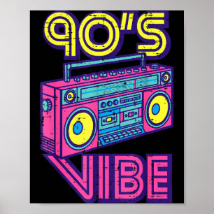 Póster Hombres y mujeres amantes de la música retro de la