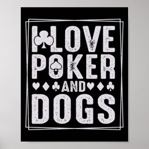Póster Hombres y Perros Divertida Tarjeta de Juego Jugado