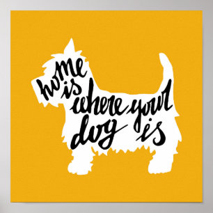 Póster Home Is Where Your Dog Is