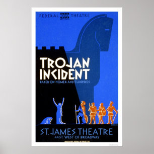 Póster Home run Trojan del incidente WPA 1937