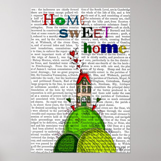 Póster Home Sweet Home Illustration (Frente)