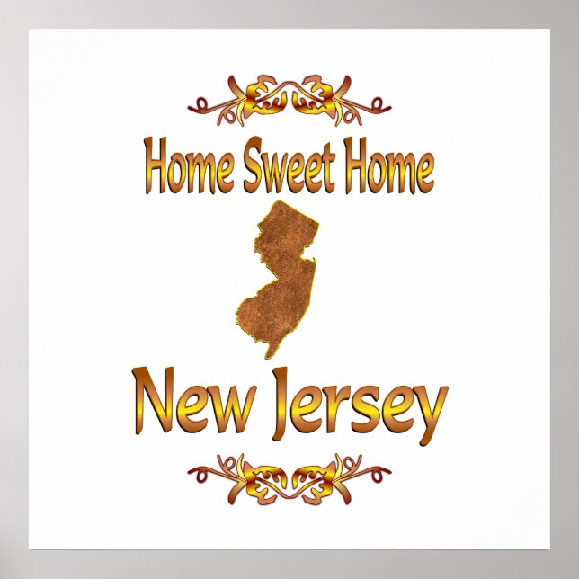 Póster Home Sweet Home New Jersey (Frente)