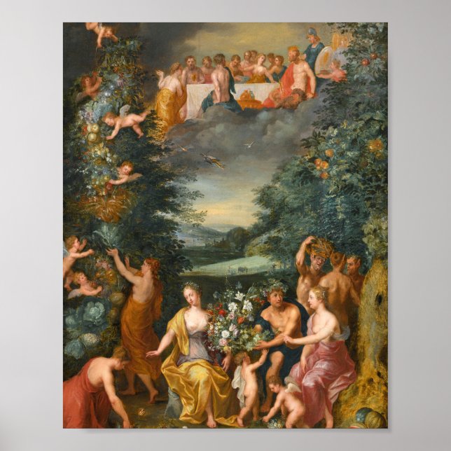 Póster Homenaje a la diosa Flora, fiesta de los dioses (Frente)
