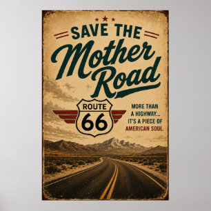 Póster Homenaje a la esencia americana de la Ruta 66