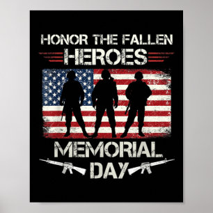 Póster Homenaje a los Héroes caídos Día de conmemoración
