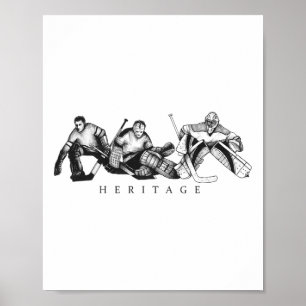 Póster Homenaje a porteros de hockey vintage a moderno Tr