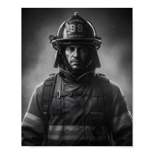 Homenaje al héroe bombero en blanco y negro