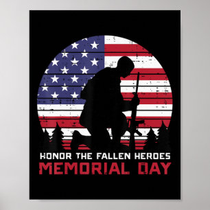 Póster Homenaje al Héroes Caídos Día Conmemorativo Hombre