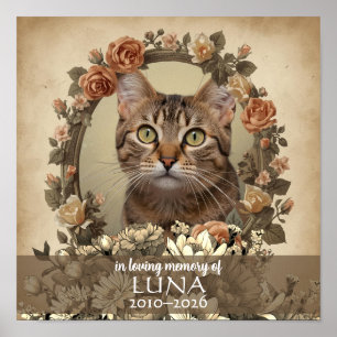 Póster Homenaje Fotográfico Personalizado Floral Vintage