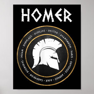 Póster Homer Los Héroes De Iliad Y Odyssey De Trojan W