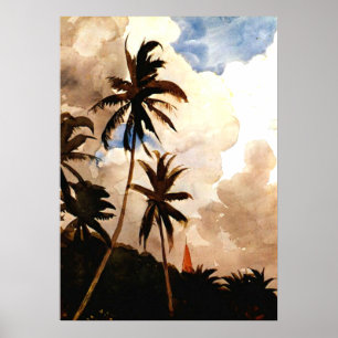 Póster Homer - Palmeras, Bahamas